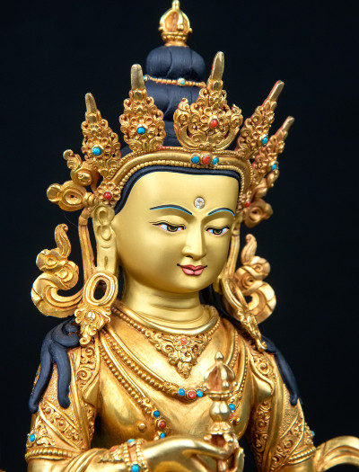 Vajrasattva- Double lotus- 12 inch Full-gold antique (1.2)