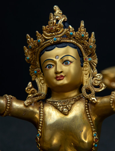 Vajrasattva Yabyum- Double lotus- 12 inch Full-gold antique (1.1)