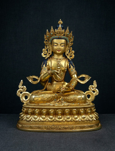 Vajrasattva Yabyum- Double lotus- 12 inch Full-gold antique (1.1)