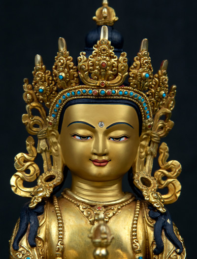 Vajrasattva Yabyum- Double lotus- 12 inch Full-gold antique (1.1)