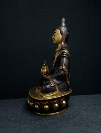 Vimalamitra- 9" inch 24k Part-gold two-toned antique
