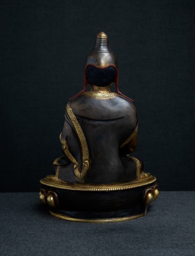 Vimalamitra- 9" inch 24k Part-gold two-toned antique