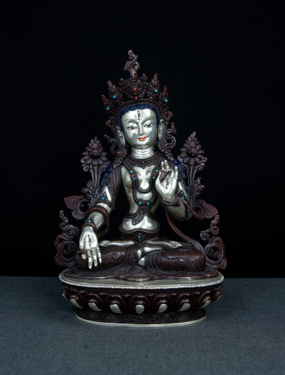 White Tara- 12 inch Part-Silver antique