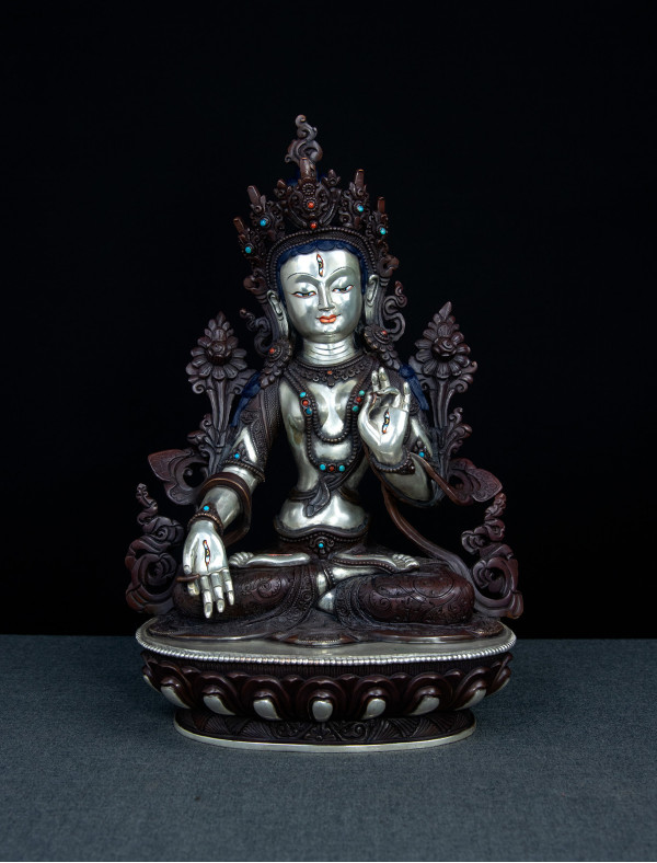 White Tara- 12 inch Part-Silver antique