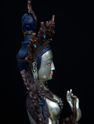 White Tara- 12 inch Part-Silver antique