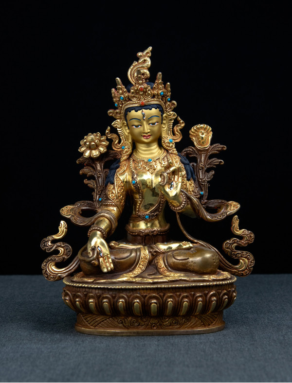 White Tara- 8 inch 24k Part-gold 
