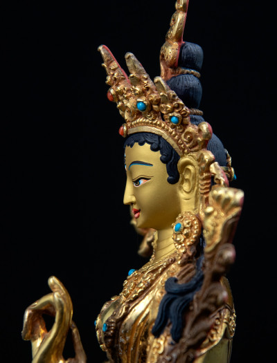 White Tara- 8 inch 24k Part-gold 