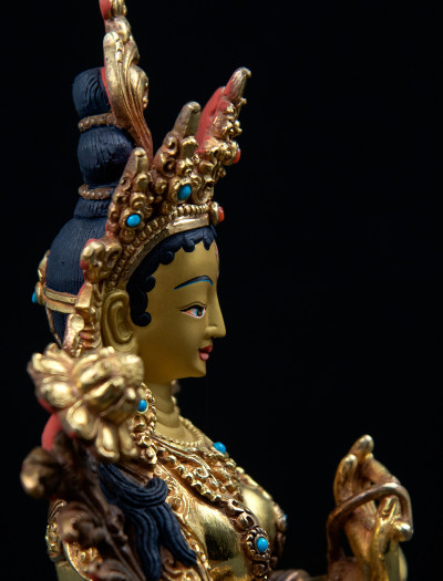 White Tara- 8 inch 24k Part-gold 