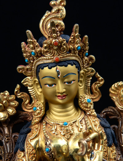 White Tara- 8 inch 24k Part-gold 