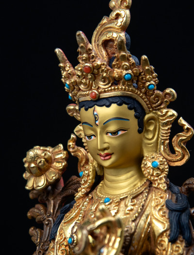 White Tara- 8 inch 24k Part-gold 