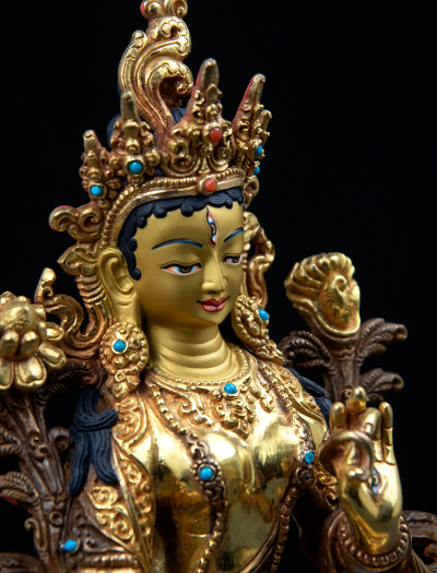 White Tara- 8 inch 24k Part-gold 