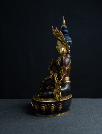 White Tara- 12 inch 24k Part-gold two-toned antique