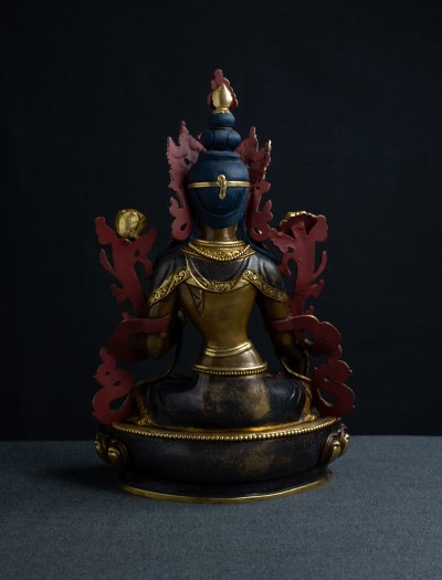 White Tara- 12 inch 24k Part-gold two-toned antique