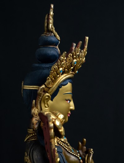 White Tara- 12 inch 24k Part-gold two-toned antique