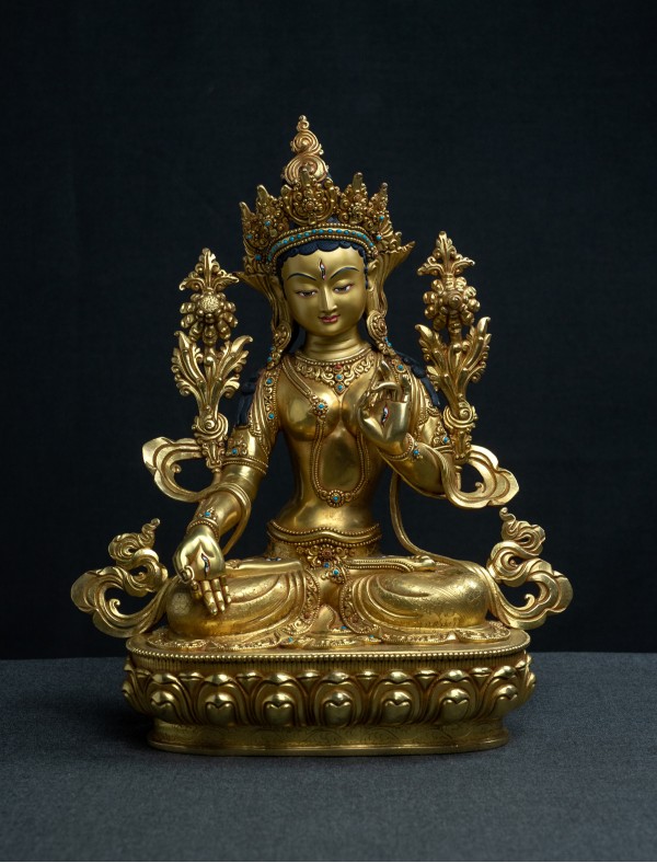 White Tara- 13 inch 24k Full-gold antique