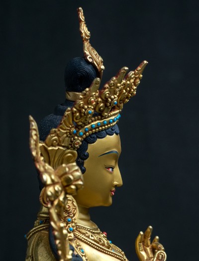 White Tara- 13 inch 24k Full-gold antique