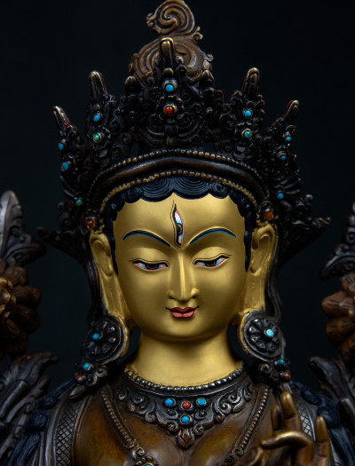 White Tara- 12 inch Copper two-toned antique