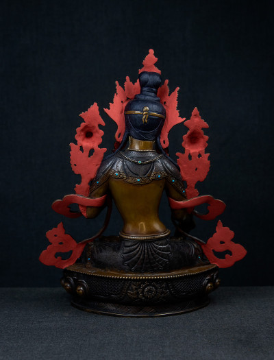 White Tara- 12 inch Copper two-toned antique