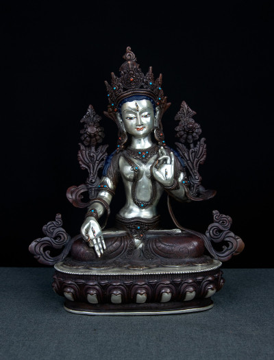 White Tara- 13 inch Part-Silver antique