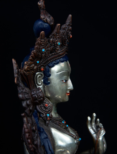 White Tara- 13 inch Part-Silver antique