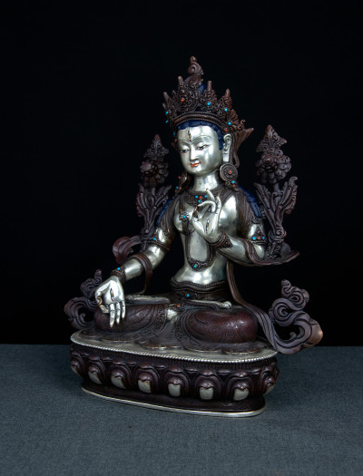 White Tara- 13 inch Part-Silver antique