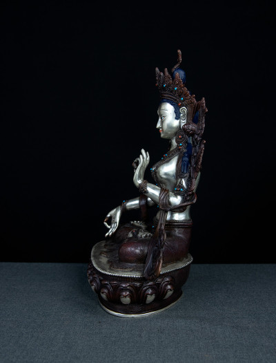 White Tara- 13 inch Part-Silver antique