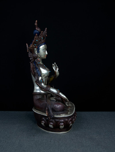 White Tara- 13 inch Part-Silver antique