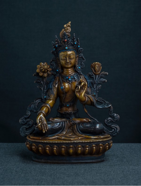 White Tara- 8 inch Copper two-toned oxidized