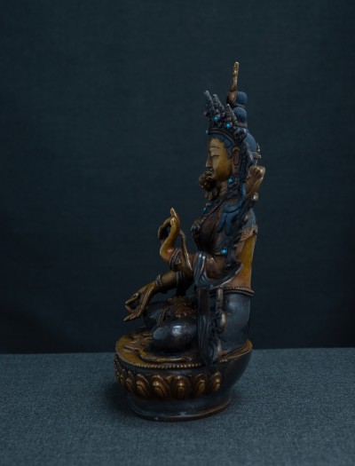 White Tara- 8 inch Copper two-toned oxidized