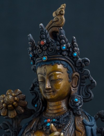 White Tara- 8 inch Copper two-toned oxidized