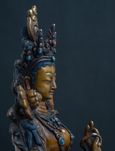 White Tara- 8 inch Copper two-toned oxidized