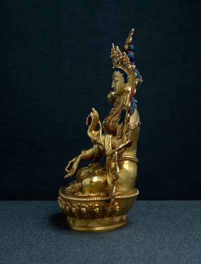 White Tara- 8 inch 24k Full gold antique