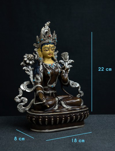 White Tara- 8 inch Part-Silver 
