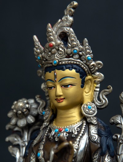 White Tara- 8 inch Part-Silver 