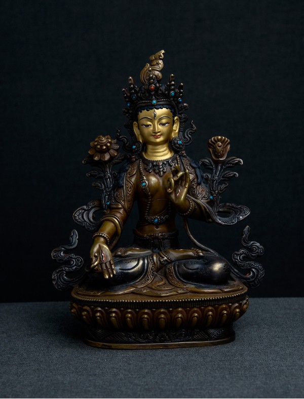 White Tara- 8 inch Copper two-toned oxidized