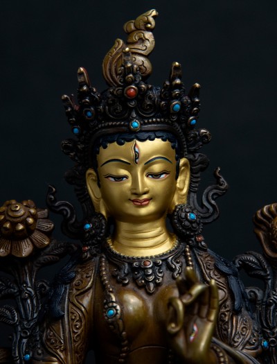 White Tara- 8 inch Copper two-toned oxidized