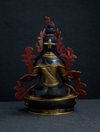 White Tara- 8 inch 24k Part-gold two-toned antique
