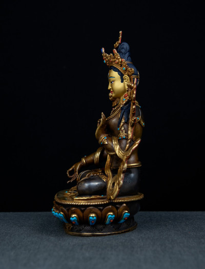 White Tara- 8 inch 24k Part-gold Two-toned antique (2.1)