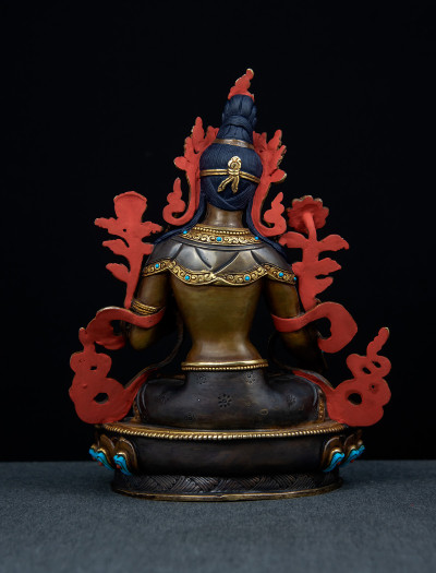 White Tara- 8 inch 24k Part-gold Two-toned antique (2.1)