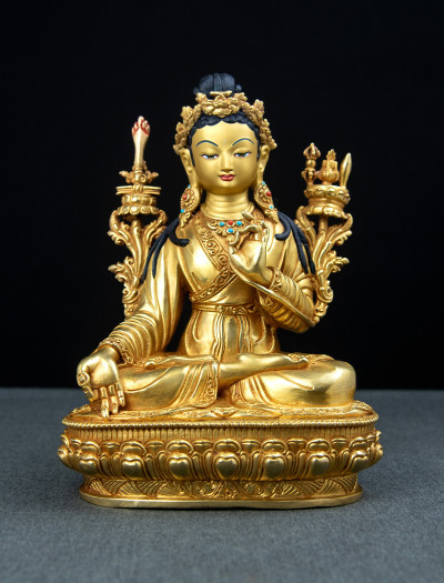 Yuthok Yonten Gompo- 8 inch 24k Full-gold antique