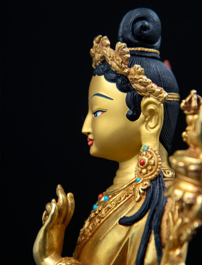 Yuthok Yonten Gompo- 8 inch 24k Full-gold antique