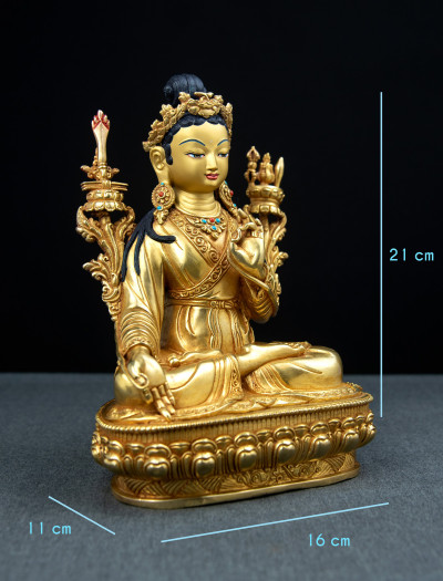 Yuthok Yonten Gompo- 8 inch 24k Full-gold antique