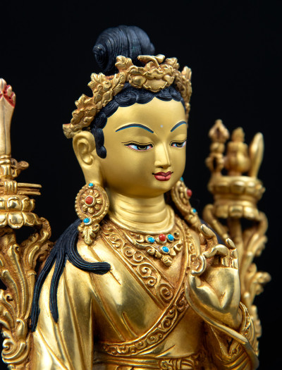 Yuthok Yonten Gompo- 8 inch 24k Full-gold antique